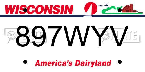 897WYV Wisconsin License Plate