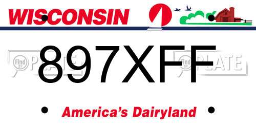 897XFF Wisconsin License Plate