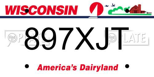 897XJT Wisconsin License Plate