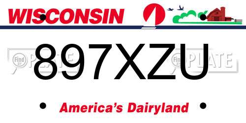 897XZU Wisconsin License Plate