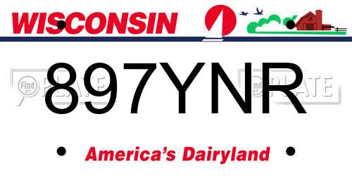 897YNR Wisconsin License Plate