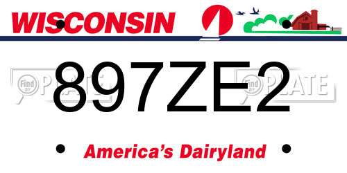 897ZE2 Wisconsin License Plate