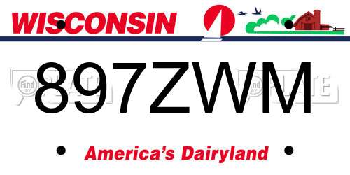 897ZWM Wisconsin License Plate