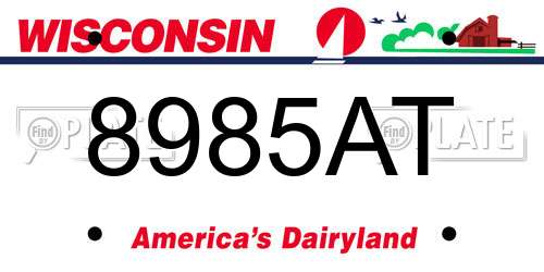 8985AT Wisconsin License Plate