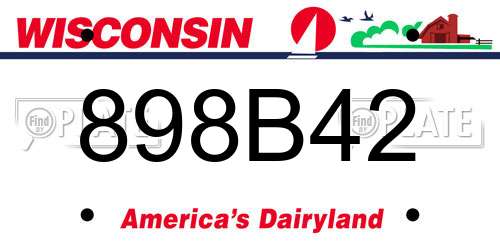 898B42 Wisconsin License Plate