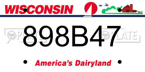 898B47 Wisconsin License Plate