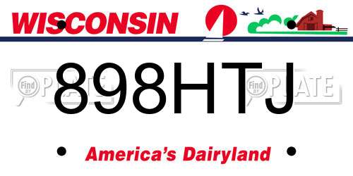 898HTJ Wisconsin License Plate