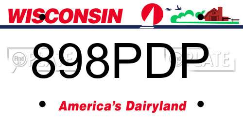 898PDP Wisconsin License Plate