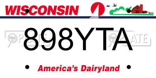 898YTA Wisconsin License Plate