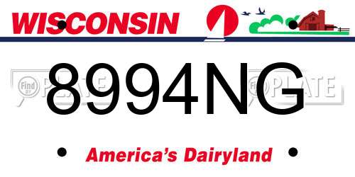 8994NG Wisconsin License Plate