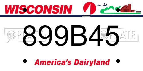 899B45 Wisconsin License Plate