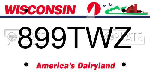 899TWZ Wisconsin License Plate