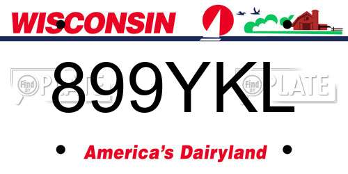 899YKL Wisconsin License Plate