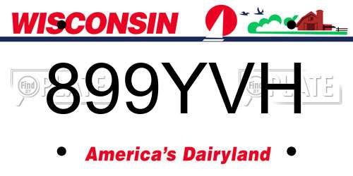 899YVH Wisconsin License Plate