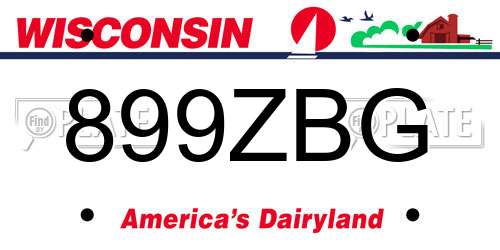 899ZBG Wisconsin License Plate