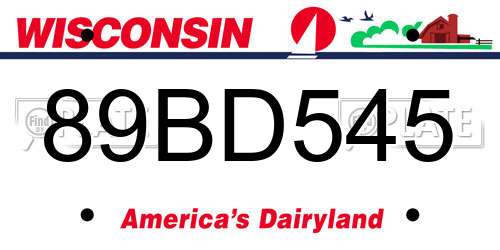 89BD545 Wisconsin License Plate