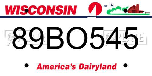 89BO545 Wisconsin License Plate