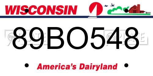 89BO548 Wisconsin License Plate