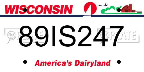 89IS247 Wisconsin License Plate