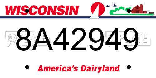 8A42949 Wisconsin License Plate