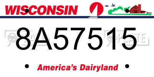 8A57515 Wisconsin License Plate
