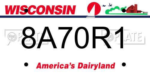 8A70R1 Wisconsin License Plate