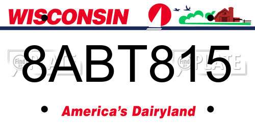 8ABT815 Wisconsin License Plate