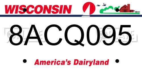 8ACQ095 Wisconsin License Plate