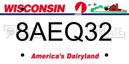 8AEQ32 Wisconsin License Plate