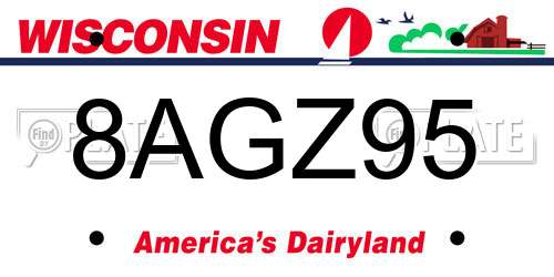 8AGZ95 Wisconsin License Plate