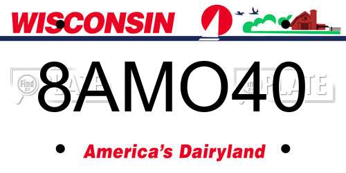 8AMO40 Wisconsin License Plate