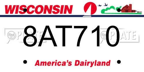 8AT710 Wisconsin License Plate
