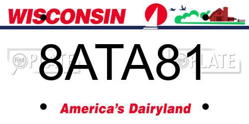 8ATA81 Wisconsin License Plate