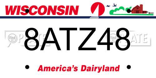 8ATZ48 Wisconsin License Plate