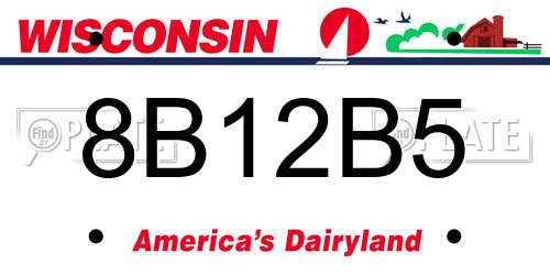 8B12B5 Wisconsin License Plate
