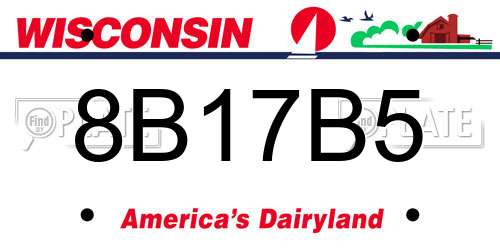 8B17B5 Wisconsin License Plate