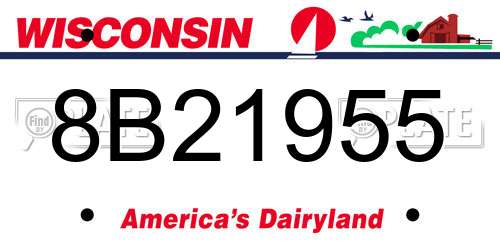 8B21955 Wisconsin License Plate