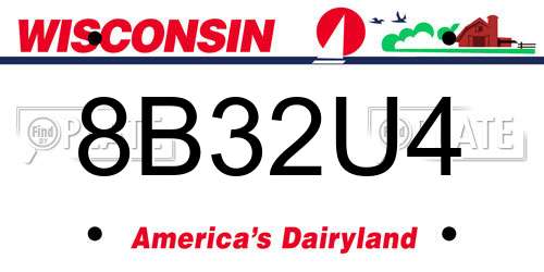 8B32U4 Wisconsin License Plate