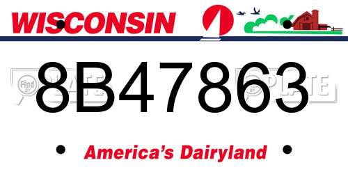 8B47863 Wisconsin License Plate