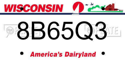 8B65Q3 Wisconsin License Plate