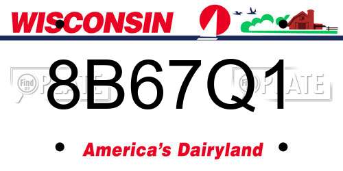 8B67Q1 Wisconsin License Plate