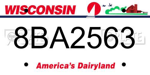 8BA2563 Wisconsin License Plate