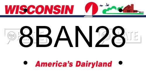 8BAN28 Wisconsin License Plate