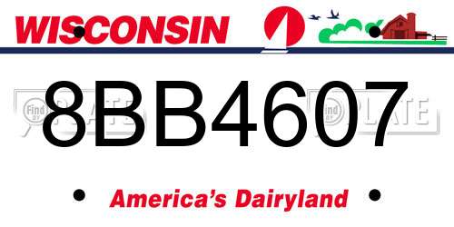 8BB4607 Wisconsin License Plate