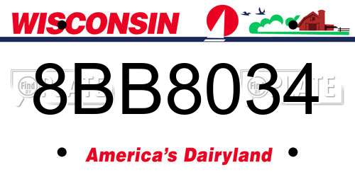 8BB8034 Wisconsin License Plate