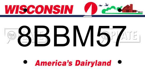 8BBM57 Wisconsin License Plate