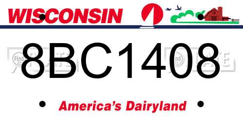 8BC1408 Wisconsin License Plate
