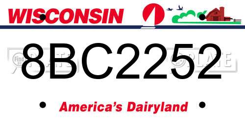 8BC2252 Wisconsin License Plate