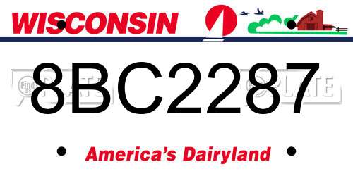 8BC2287 Wisconsin License Plate