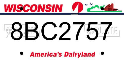 8BC2757 Wisconsin License Plate
